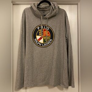 Polo Ralph Lauren Cookie Crest T-Shirt Lightweight Pullover Hoodie Gray XL